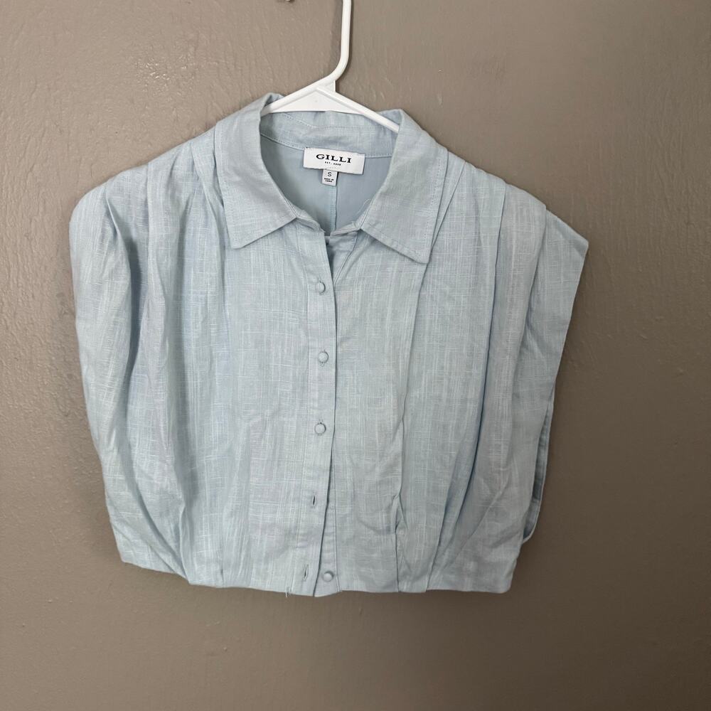 GILLI Light Blue Cropped Sleeveless Tank Top Size Small Casual comfort summer